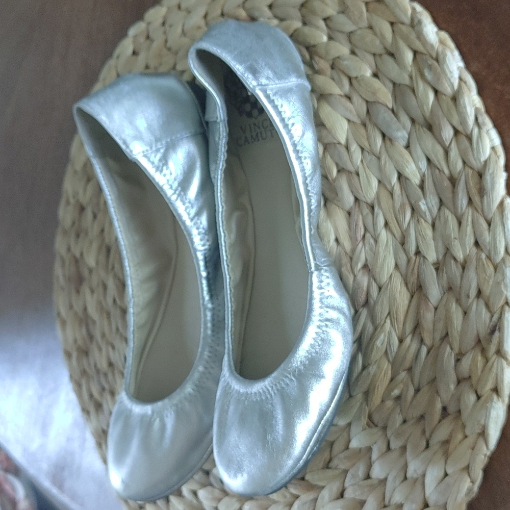 Silver Vince Camuto flats